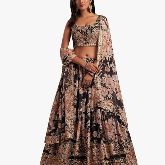 Tailored Lehenga, Choli & Dupatta - Picture 1 of 5
